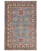 4x6 Gray Kuba Afghan Hand Knotted Wool Area Rug